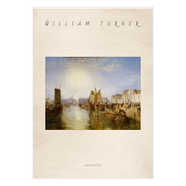 Plakat William Turner "Port w Dieppe" - reprodukcja z napisem. Plakat z passe partout