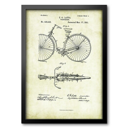 Obraz w ramie E. G. Latta - patenty na rycinach vintage