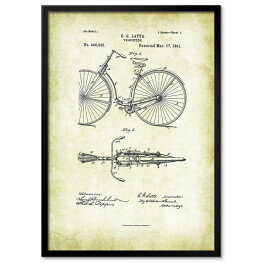 Plakat w ramie E. G. Latta - patenty na rycinach vintage