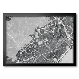 Obraz w ramie Barcelona - mapa