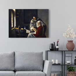 Obraz na płótnie Jan Vermeer Przerwana lekcja muzyki Reprodukcja