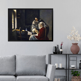Obraz w ramie Jan Vermeer Przerwana lekcja muzyki Reprodukcja