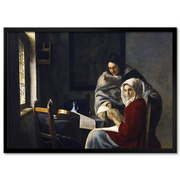 Plakat w ramie Jan Vermeer Przerwana lekcja muzyki Reprodukcja