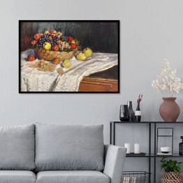 Plakat w ramie Claude Monet Martwa natura z jabłkami i winogronem. Reprodukcja 