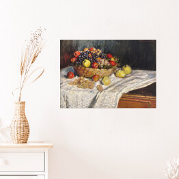 Plakat Claude Monet Martwa natura z jabłkami i winogronem. Reprodukcja 