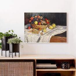 Obraz na płótnie Claude Monet Martwa natura z jabłkami i winogronem. Reprodukcja 