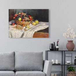 Obraz na płótnie Claude Monet Martwa natura z jabłkami i winogronem. Reprodukcja 
