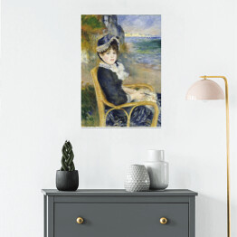 Plakat samoprzylepny Auguste Renoir "Kobieta siedząca nad morzem" - reprodukcja