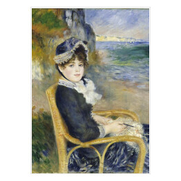 Plakat samoprzylepny Auguste Renoir "Kobieta siedząca nad morzem" - reprodukcja