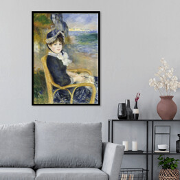 Plakat w ramie Auguste Renoir "Kobieta siedząca nad morzem" - reprodukcja