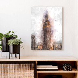 Obraz na płótnie Nowy Jork Empire State Building - akwarela