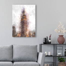 Obraz klasyczny Nowy Jork Empire State Building - akwarela