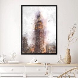 Obraz w ramie Nowy Jork Empire State Building - akwarela