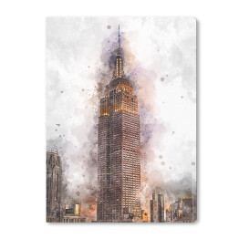 Obraz na płótnie Nowy Jork Empire State Building - akwarela