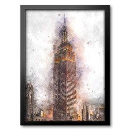 Nowy Jork Empire State Building - akwarela