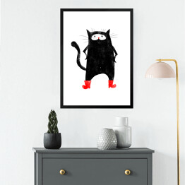 Obraz w ramie Bajkowe grafiki - Kot w butach