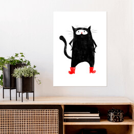 Plakat samoprzylepny Bajkowe grafiki - Kot w butach