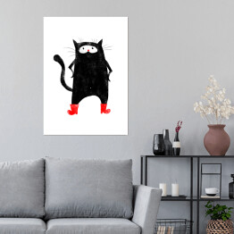 Plakat samoprzylepny Bajkowe grafiki - Kot w butach