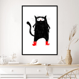 Plakat w ramie Bajkowe grafiki - Kot w butach