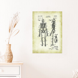 Plakat samoprzylepny R. S. Bezark - ludzka anatomia - ryciny
