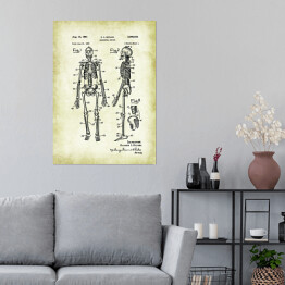 Plakat samoprzylepny R. S. Bezark - ludzka anatomia - ryciny