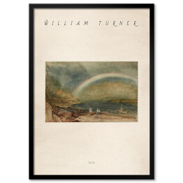 Plakat w ramie Joseph Mallord William Turner "Tęcza" - reprodukcja z napisem. Plakat z passe partout