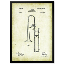 Obraz klasyczny Trąbka. Plakat patentowy w stylu retro