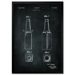 Obraz klasyczny Patent butelka na piwo. Czarno biały plakat 
