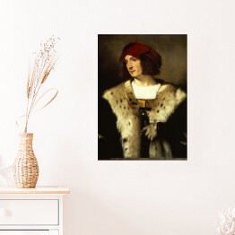 Plakat Tycjan "Portrait of a Man in a Red Cap"