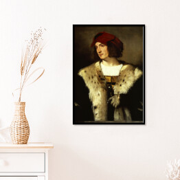 Plakat w ramie Tycjan "Portrait of a Man in a Red Cap"