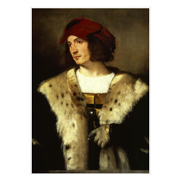 Plakat samoprzylepny Tycjan "Portrait of a Man in a Red Cap"