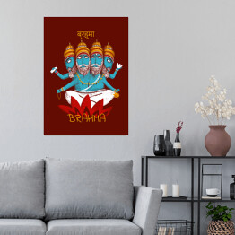 Plakat Brahma - mitologia hinduska