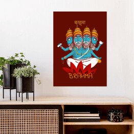 Plakat samoprzylepny Brahma - mitologia hinduska