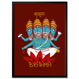 Plakat w ramie Brahma - mitologia hinduska