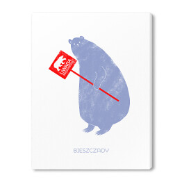 "Uwaga niedźwiedzie" - niebieski miś
