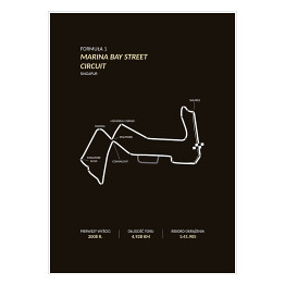 Plakat samoprzylepny Marina Bay Street Circuit - Tory wyścigowe Formuły 1