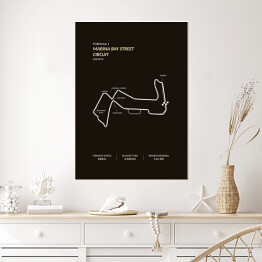 Plakat samoprzylepny Marina Bay Street Circuit - Tory wyścigowe Formuły 1