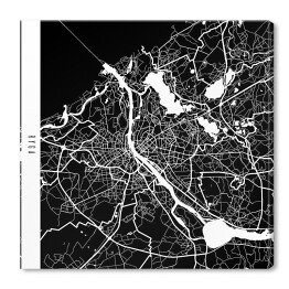Obraz na płótnie Mapa miast świata - Ryga - czarna