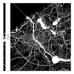 Plakat samoprzylepny Mapa miast świata - Ryga - czarna