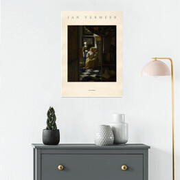 Vermeer Johannes "List miłosny" - reprodukcja z napisem. Plakat z passe partout