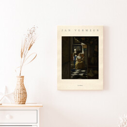 Obraz klasyczny Vermeer Johannes "List miłosny" - reprodukcja z napisem. Plakat z passe partout