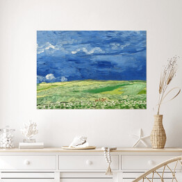 Plakat samoprzylepny Vincent van Gogh "Pole pszenicy pod burzowymi chmurami" Reprodukcja