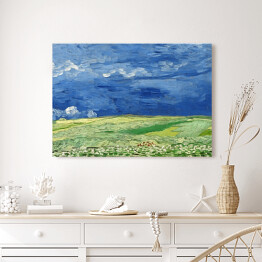 Obraz na płótnie Vincent van Gogh "Pole pszenicy pod burzowymi chmurami" Reprodukcja