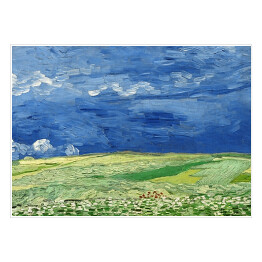 Plakat samoprzylepny Vincent van Gogh "Pole pszenicy pod burzowymi chmurami" Reprodukcja