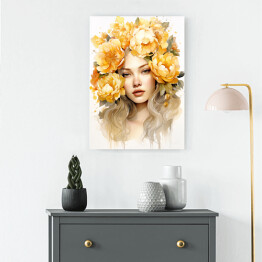 Obraz na płótnie Portret kobieta z kwiatami