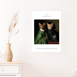 Plakat Kot portret inspirowany sztuką - Jan Van Eyck
