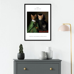 Plakat w ramie Kot portret inspirowany sztuką - Jan Van Eyck