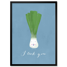 Plakat w ramie Warzywa - por - ilustracja