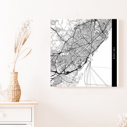 Obraz na płótnie Mapy miast świata - Barcelona - biała