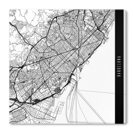 Obraz na płótnie Mapy miast świata - Barcelona - biała